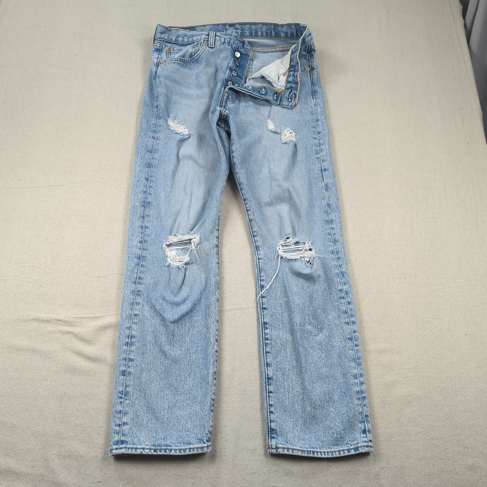 Levis 501 Jeans Mens 32x30 Blue 93 Button Fly Classic American Casual Distressed